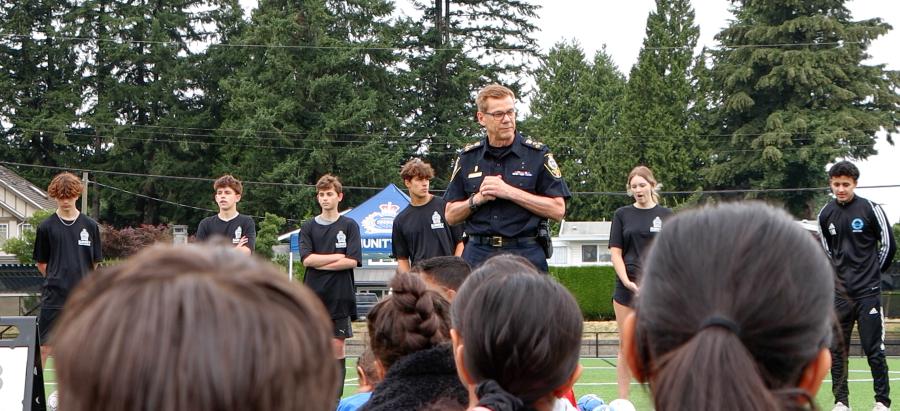 Police interacting with youth