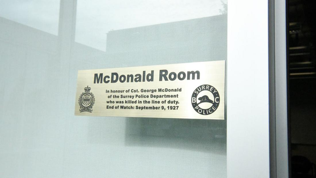 name dedication to McDonald room 