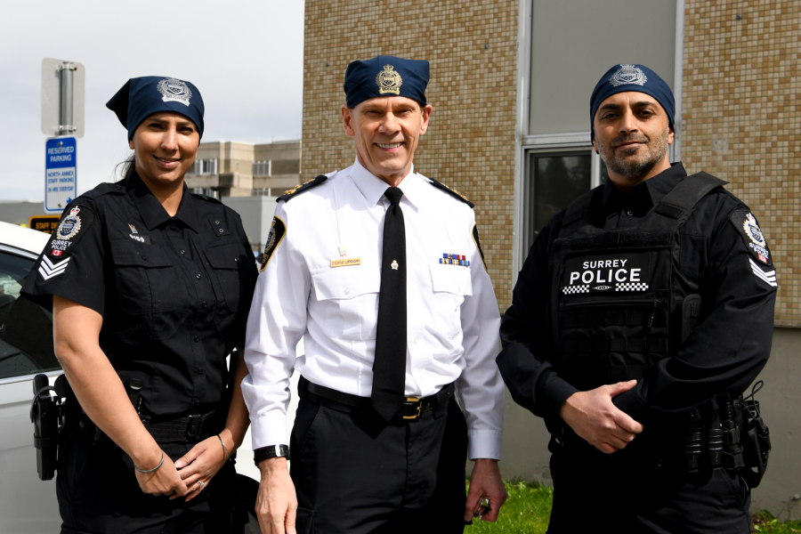 Chief with Sergeants Rupi Bansi and Jag Khosa for Vaisakhi